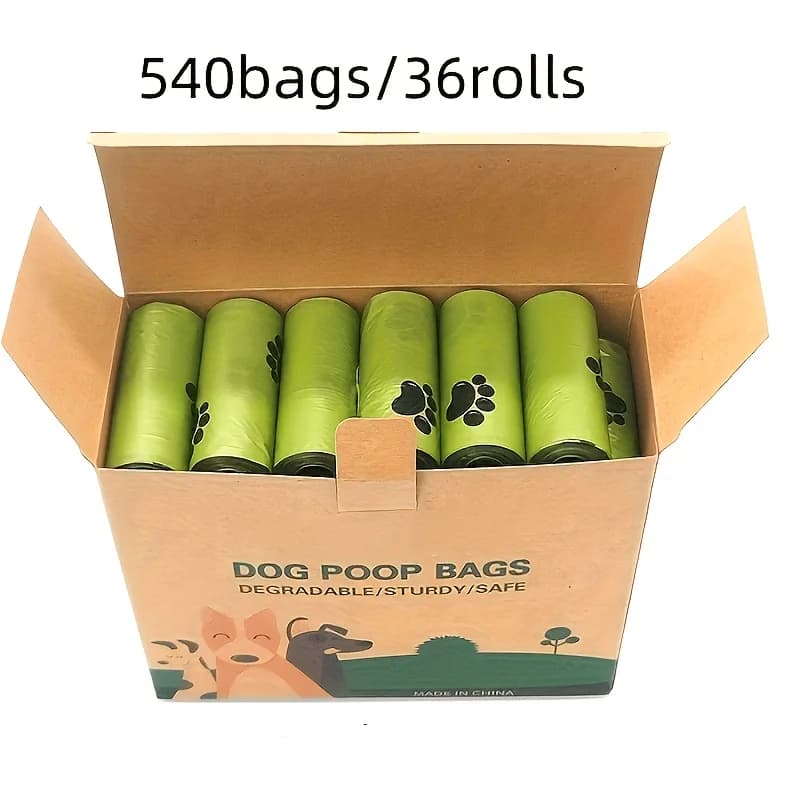 540 Dog Poop Bags 36 Rolls Thickened Leak-Proof Durable Pet Waste Bags with Paw Print Biodegradable Strong for Outdoor Use