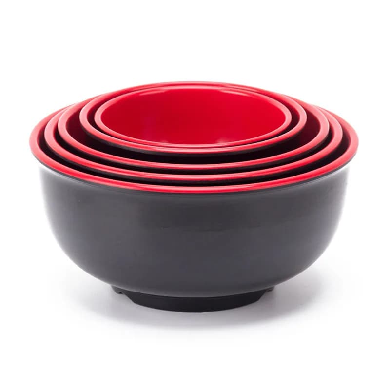 Black Red Melamine Bowls Deep Soup Rice Porridge Bowl Breakfast Dinner Tableware Anti-Fall Straight Edge Kitchen Food Container