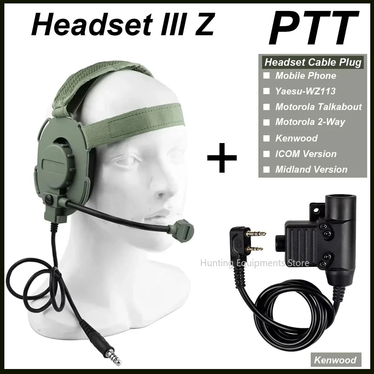 Baofeng PTT Bowman Headset III Z Bowman Elite II CS Headphone U94 PTT For MobilePhonePTT Kenwood Baofeng UV-5R Radio Accessory