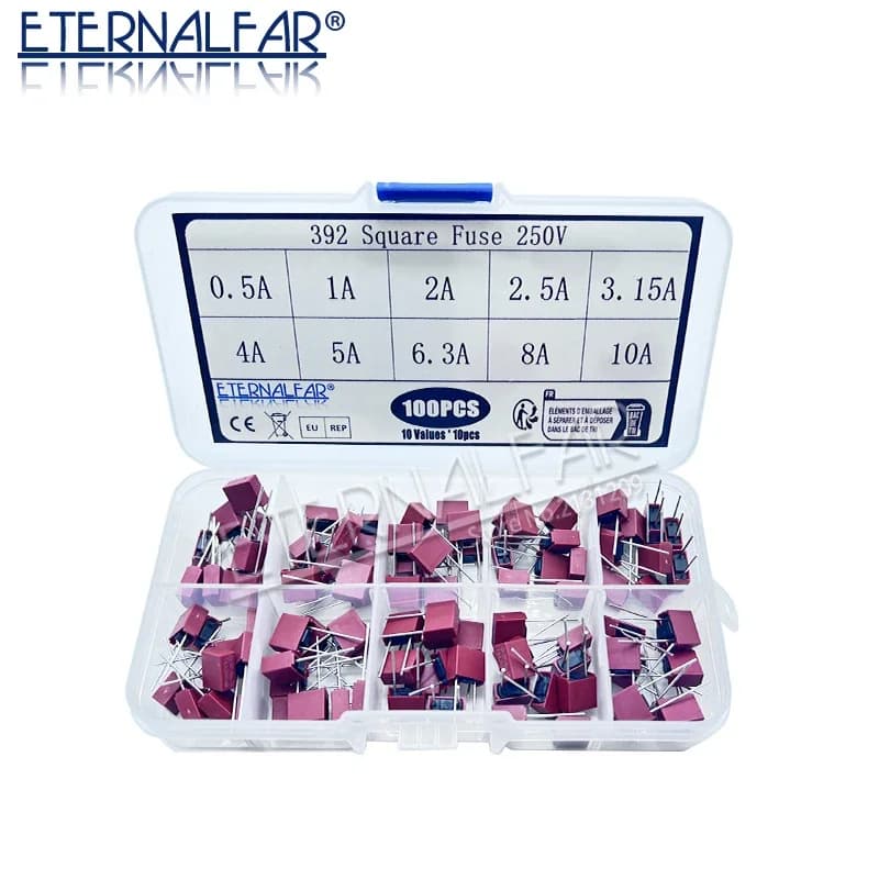 392 Plastic T2A Square Fuse T500MA T1A T2.5A T3.15A T4A T5A T6.3A T8A T10A 250V LCD TV Power Board Commonly Water Purifier DIY