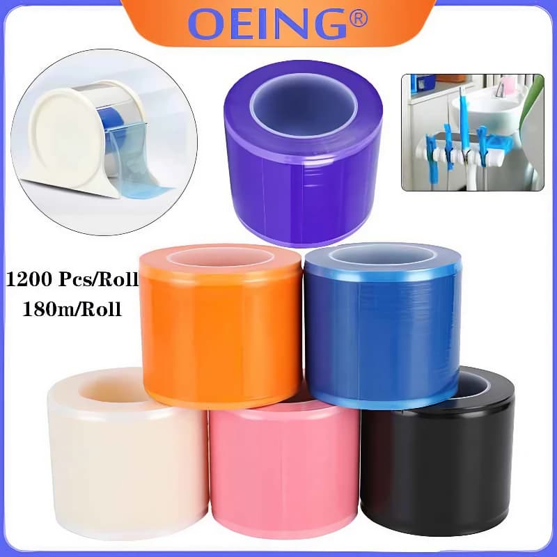 1200Pcs/roll Dental Barrier Film Covers Plastic Anti-fouling Film Adhesive Band Tattoo Clear Covers Dental Protect Tape Clear Wr