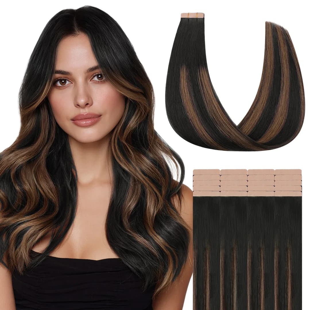 Sunmofavo Tape in Hair Extensions Human Hair Real Remy Seamless Skin For Salon High Quality Natural Hair Transplant 20pcs 50g