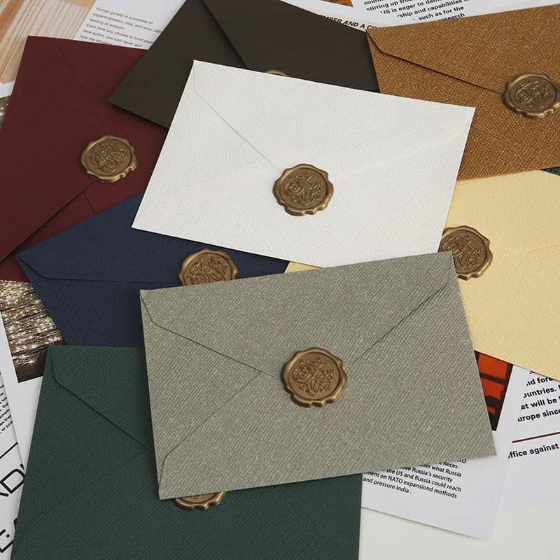 20pcs Linen Texture EnvelopeWestern style envelope Specialty Paper Vintage Wedding Invitation Envelope Birthday Party Invitation