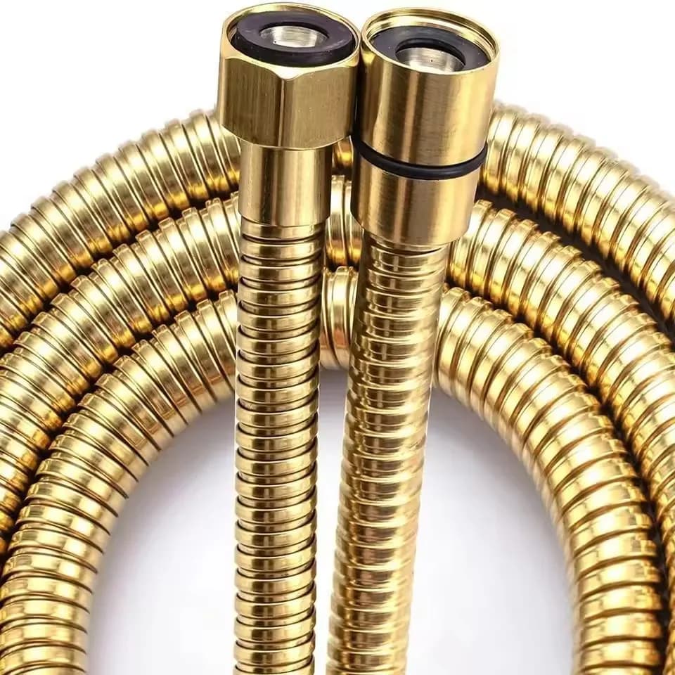Golden 1.5m/2m/3m G1/2'' Flexible Shower Hose High Pressure Explosion-proof Stainless Steel Bathroom Shower Head Extension Pipe