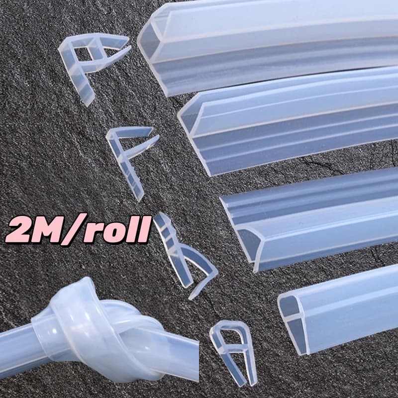 2Meter Widened F/h shape silicone rubber Frameless shower room door window glass seal strip weatherstrip for 6/8/10/12mm glass