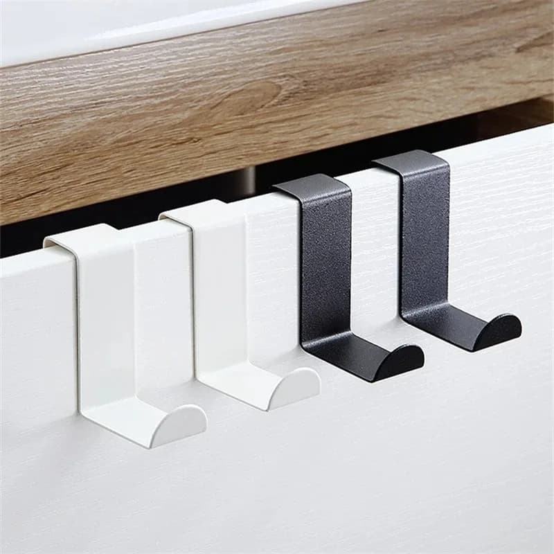 Door Hanger Hook Stainless Steel Kitchen Cabinet Pull Over Door Hook Clothes Bedroom Bathroom Hanger Holder Multi Hook
