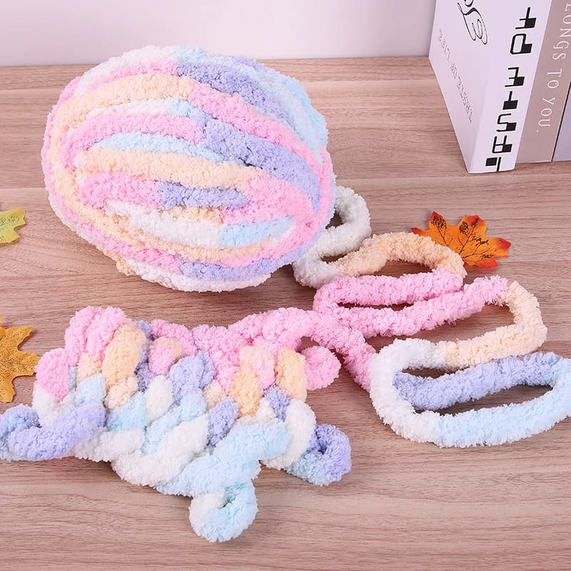 250g Extra Thick Ice Yarn Blanket Hand-Knitted DIY Yarn Large Thickness Chenille Cushion Pet Bed Yarn Icelandic Scarf Hat Knitting Needle