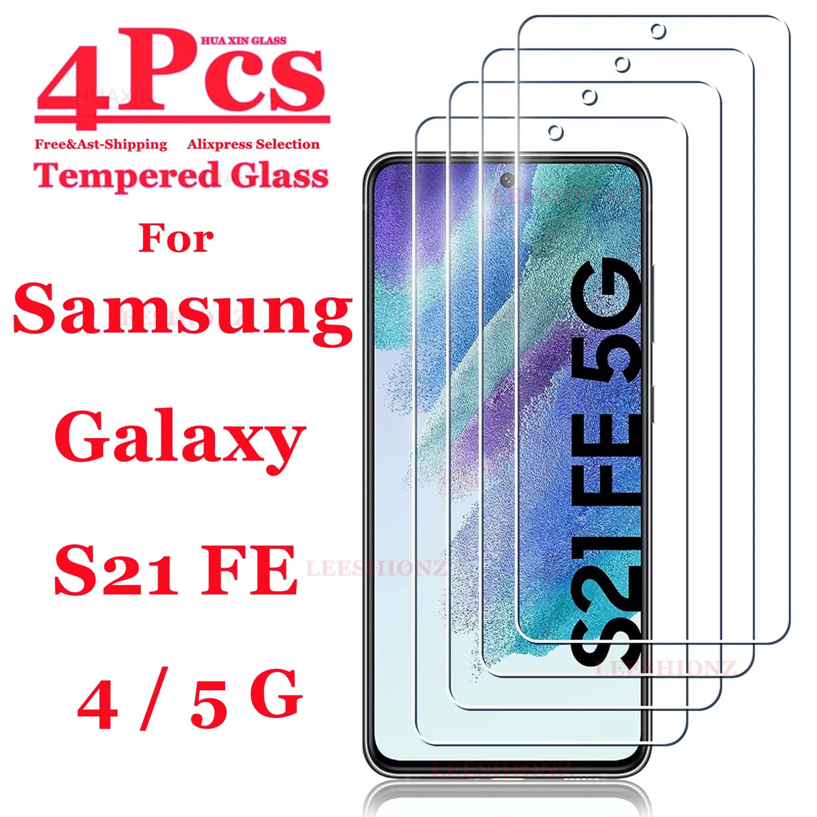 99D Tempered Glass Screen Protector for Samsung Galaxy S21FE 4G 5G, 1 to 4 PCs