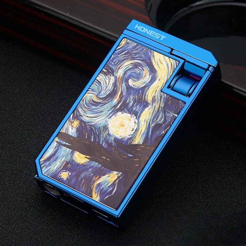 HONEST Dual Jet Flame Refillable Lighter for Cigars, Premium Windproof Business Gift for Men, Elegant Metal Cigar Accessory