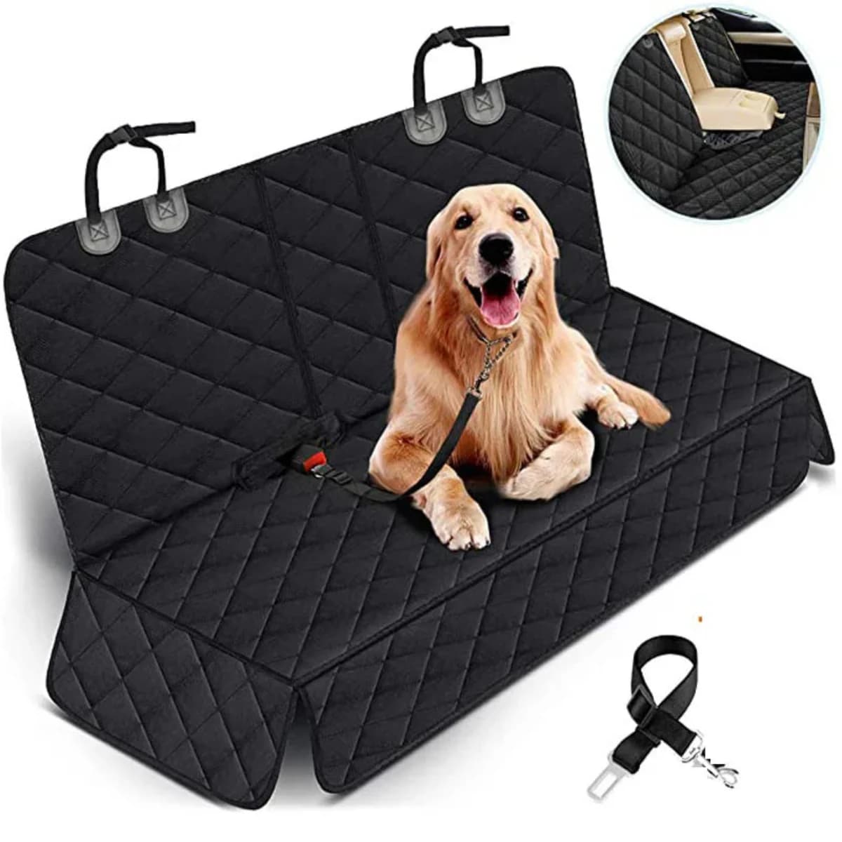 Dog Car Seat Cover Pet Travel Carrier Mattress Waterproof Dog Car Seat Protector With Middle Seat Armrest For Dogs