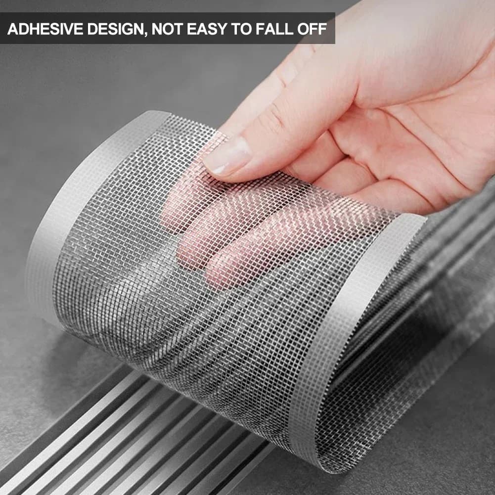 10/5m Cuttable Shower Drain Hair Catcher Self-Adhesive Floor Drain Stickers Disposable Mesh Bathroom Kitchen Sink Hair Filter