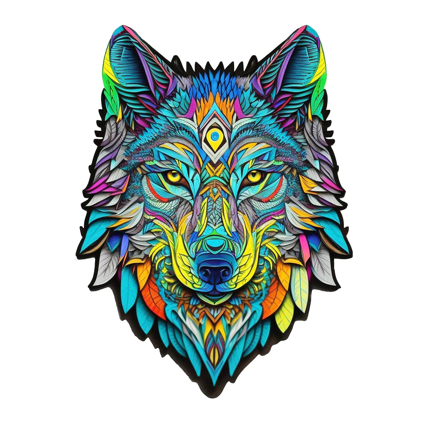Wolf Pattern Wooden Puzzle, Irregular Animal Shapes, Educational Toys, Best Holiday Birthday Gift