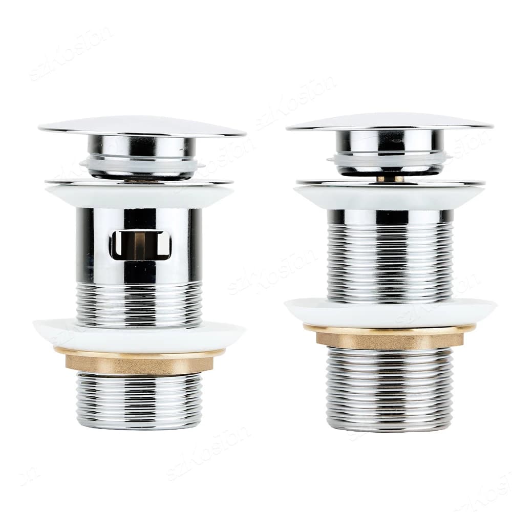 Pop Up Drain Button Bathroom Sink Plug Drainer Siphon Waste Stopper Wash Basin Faucet Accessory Washbasin Pipe Black Gold Rose