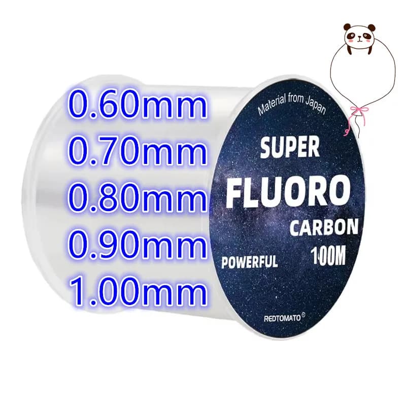 100M Big Size Fluorocarbon Fishing Line 0.12mm-1.0mm 3LB-100LB Carbon Fiber Leader Line Fishing Lure Wire Sinking Line Japan