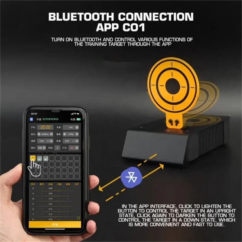 Wireless Tactical Shooting Training Target with APP Bluetooth Control System Light Mode for Airsoft Paintball CS Wargame