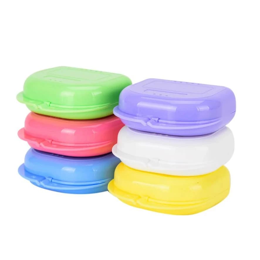 50 Pcs Denture Storage Box Partial Denture Case Orthodontic Prosthesis Teeth Container Boxes Dental Retainer