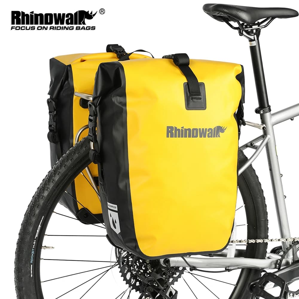 Rhinowalk Bike Pannier Bag 27L Quick Release Bicycle Tail Back Seat Rack Saddle Side Bag Cycling Bikepacking Travel Storage Bag