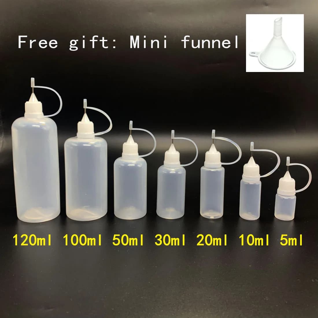5/10/20/30/50/100/120ML Resuable Needle Tip Glue Applicator Plastic Bottle for Paper Quilling DIY Scrapbooking Paper Craft Tool