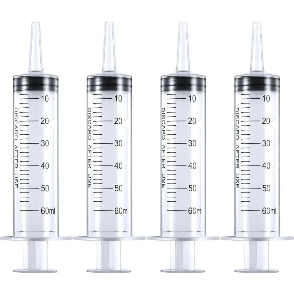 4 Pack 20ml 60ml Large Capacity Syringe Syringes Pump Plastic Syringe Measuring Syringe Tool Multiple Uses Pet Medicine Feeder