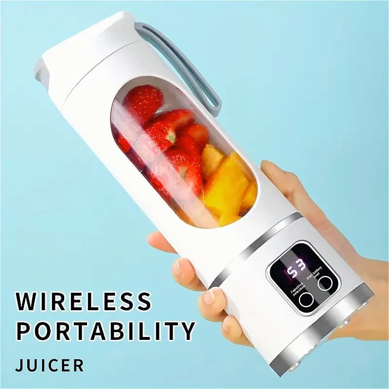 Portable Electric Blender 450ml 10 Blades USB Rechargeable Juicer Cup Built-in Lithium Battery Travel Smoothie Maker Мини портат