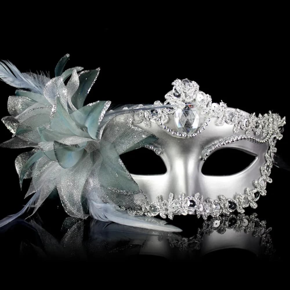 Dance Party Diamond Venetian Mask Feather Flower Wedding Carnival Performance Costume Sexy Lady Mask Masquerade Christmas 2026