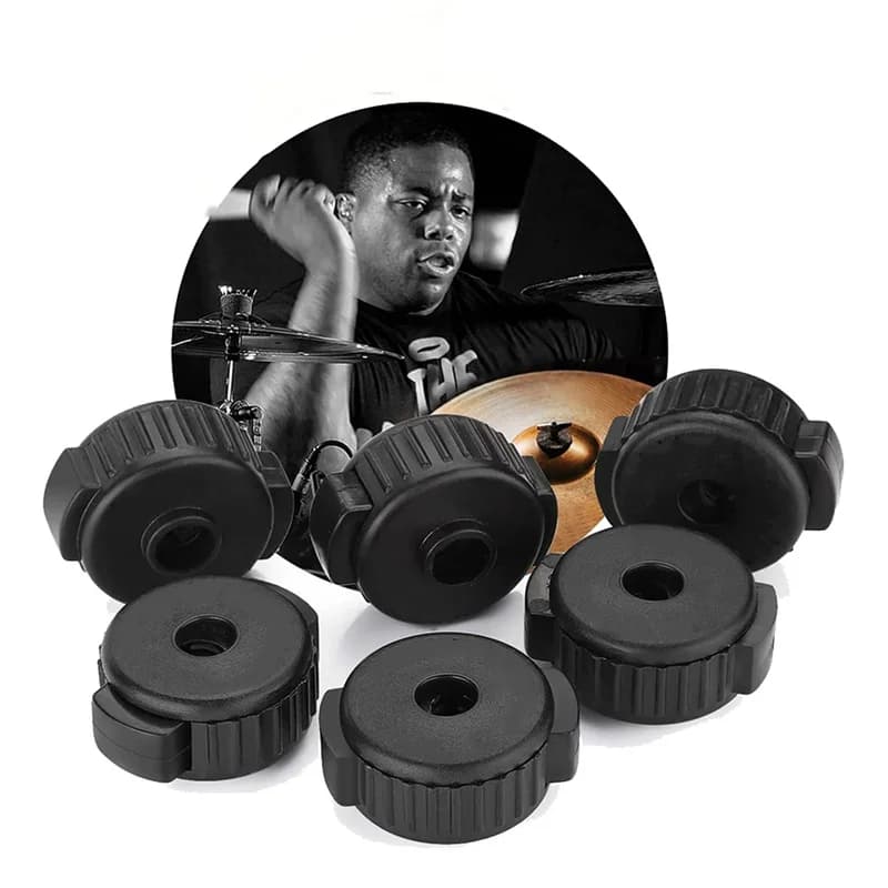 6Pcs Drum Set Quickly Release Caps Cymbal Nut Cymbal Installation Removal Stand Screw Caps Fixing Buckle Instrument Accessories