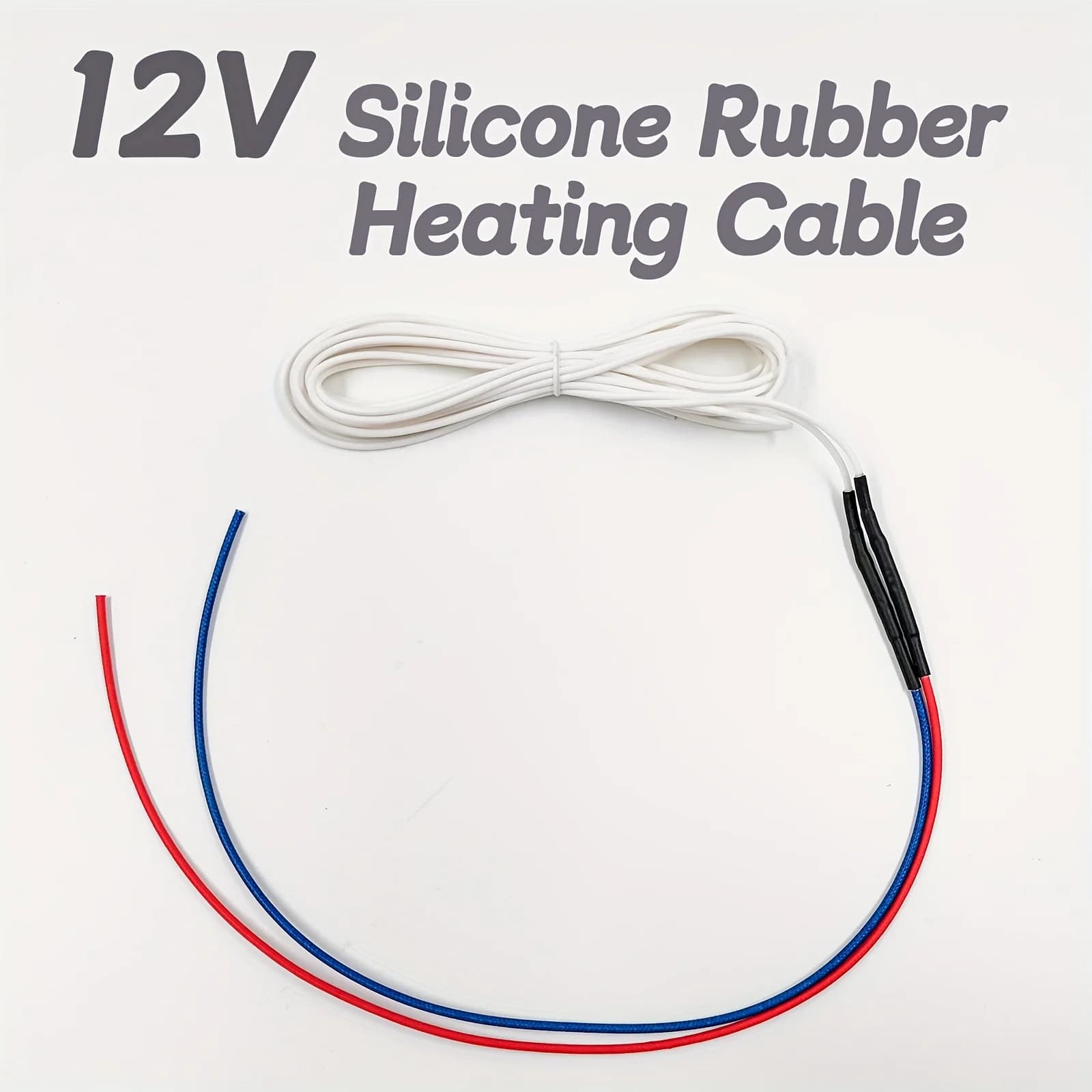 12V Silicone Rubber Low-voltage Heating Wire with Cold Wire Do Joint for Car Seats/Electric Blankets/Heating Pads/Floor Mat