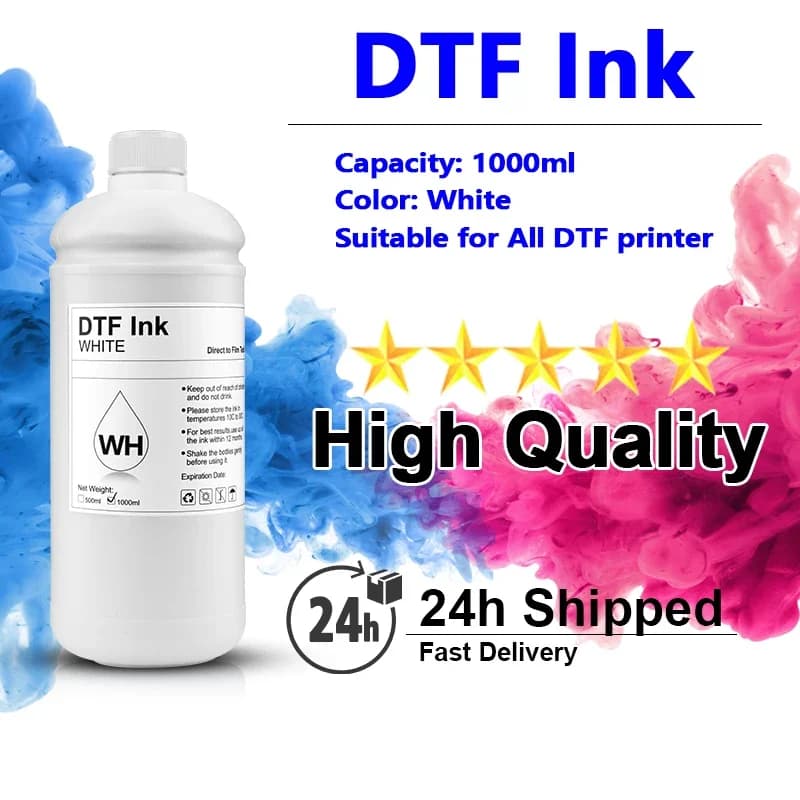 White DTF Ink 1000ml for DTF Film ink Direct Transfer Film for Epson i3200 i1600 DX5 DX7 4720 5113 XP600 Printhead L1800 1390