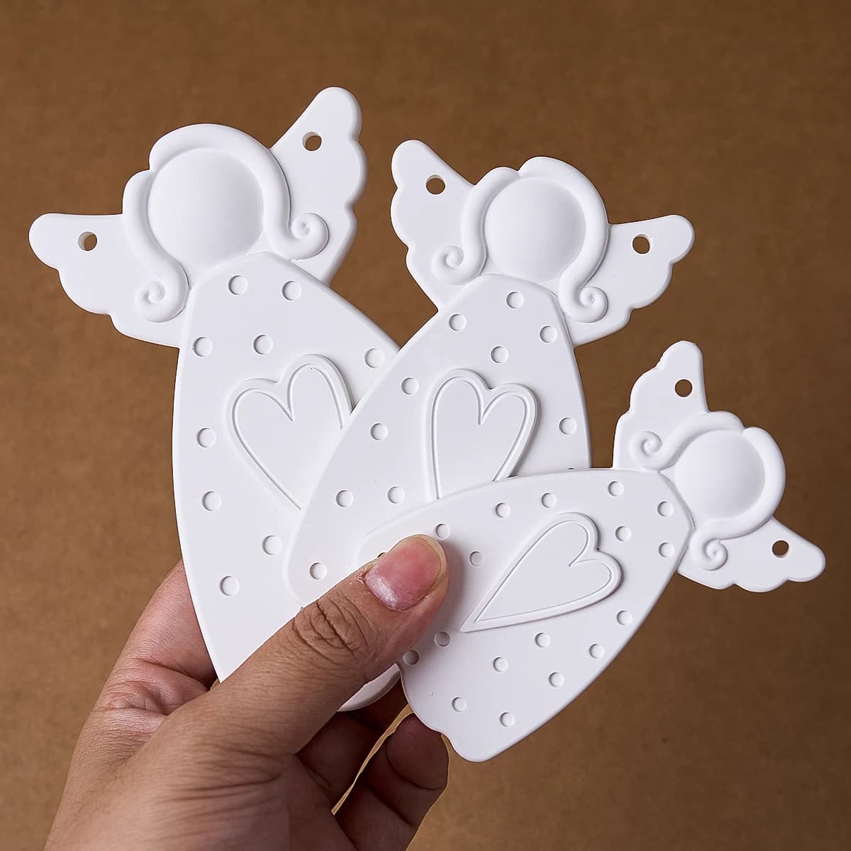 Heart Dot Texture Dress Girl Mold DIY Handmade Faceless Angel Plaster Resin Craft Silicone Molds Home Christmas Tree Decor
