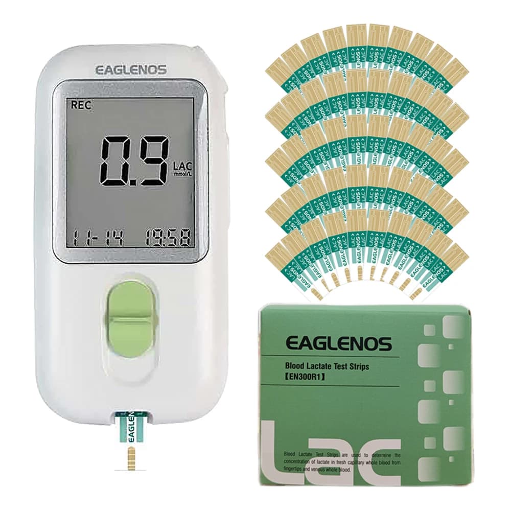 Fast Accuracy Blood Lactate Threshold Training Meter System -Lactic Acid Test Monitor Kit with 50pc Gold Test strip FREE APP