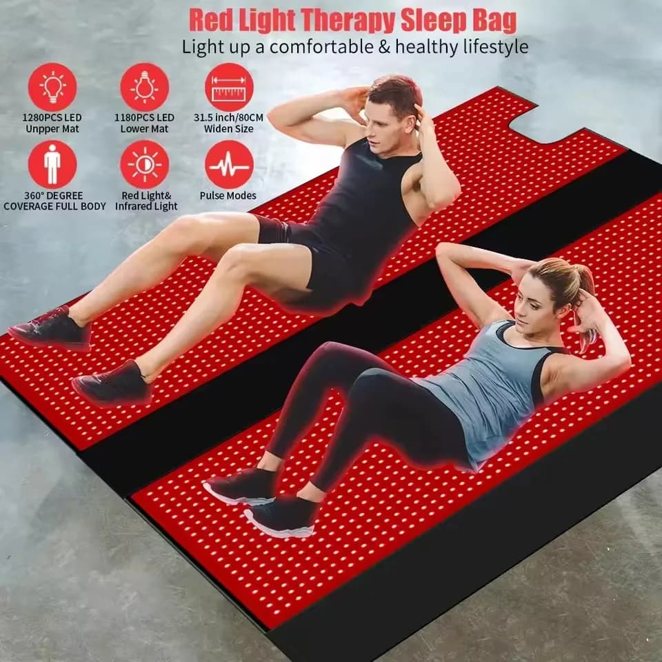 Oversized Red Light Therapy Mat LED 660&850nm Near Infrared Sleeping Bag Blanket Whole Body Care Large Pads for Home Fitness