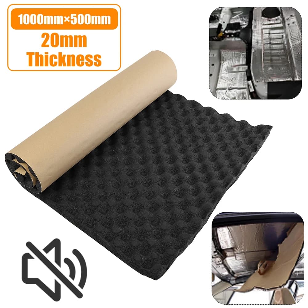 1000*500mm 20mm Auto Soundproof Insulation Mat Practical Noise Dampening Subwoofer Mat Sound Deadening Automobile Accessories