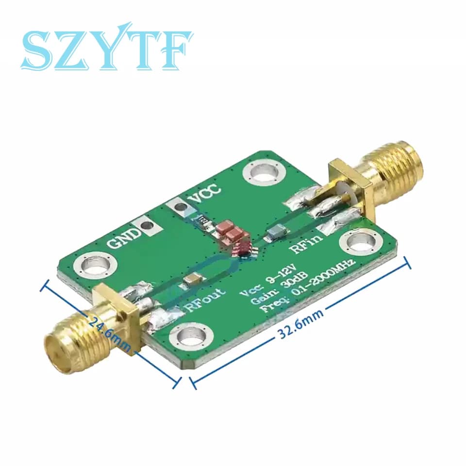 0.1-2000MHz RF Wideband Amplifier Gain 30dB Low-noise Amplifier LNA