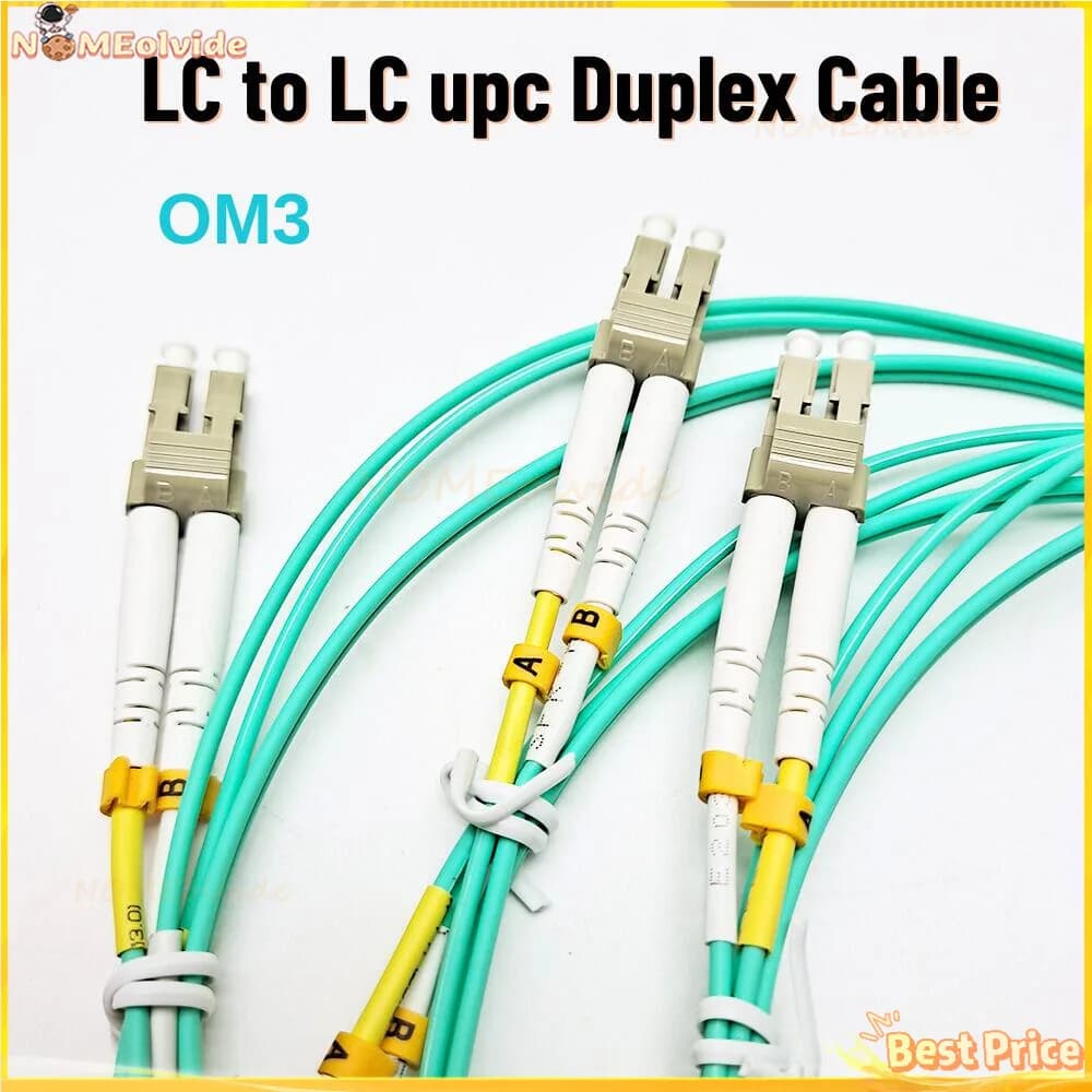 10Pcs/Lot Fiber Cord OM3 LC UPC-LC UPC Duplex Multimode 3.0mm or 2.0mm Random size Optical Patch Cable 1/2/3/5/10M