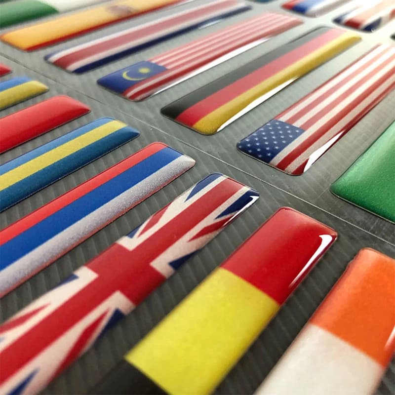 3D Reflective National Flag Sticker Motorcycle Accessories Car Decal British Italy USA France Russia Spain Brazil Chile Ukraine