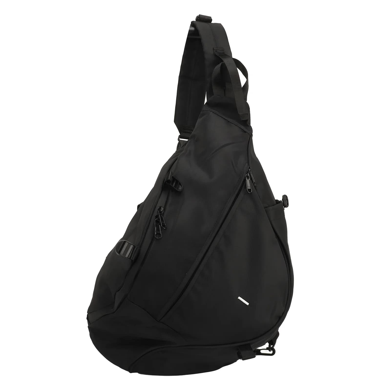 Large Black Sling Bag Waterproof Sling Backpack Oxford Fabric Outdoor Sports Chest Bag for Men Women Large Black Sling Backpack