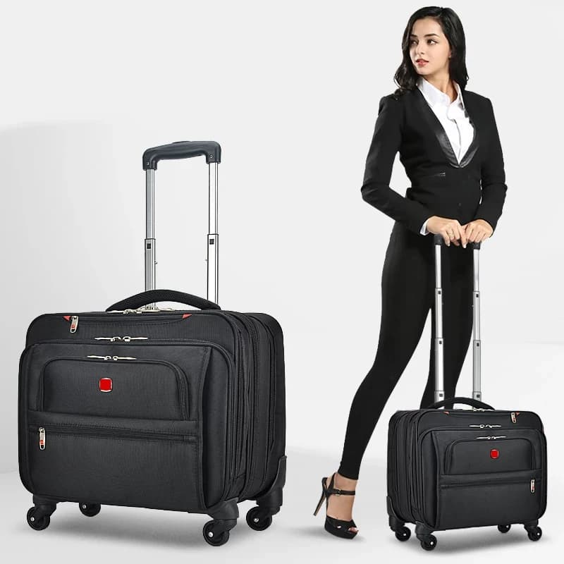 Multifunction Oxford Cloth Travel Suitcase 18-inch Computer Business Boarding Box Rolling luggage Universal Wheels Trolley Case