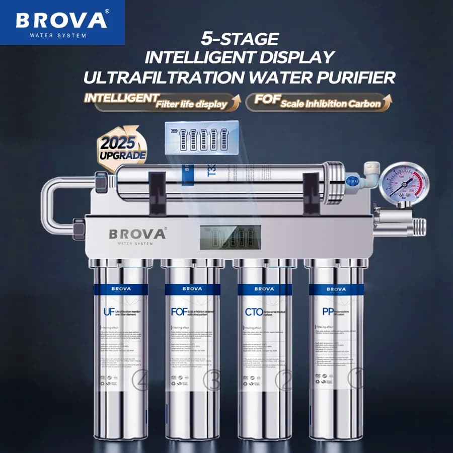 Upgrad Household Intelligent 5-Stage Ultrafiltration Water Purification System with Scale Inhibition Carbon Kitchen Water Filt