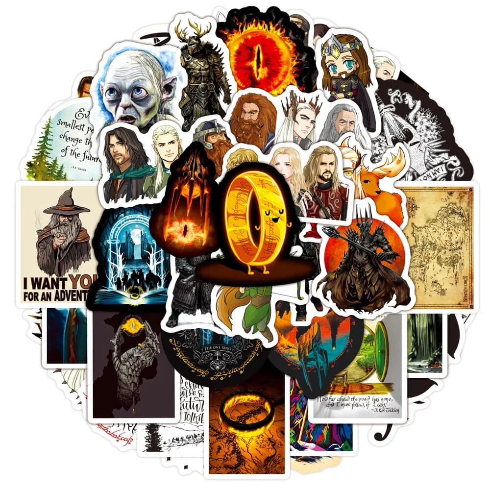 50Pcs The Hobbit Graffiti Stickers Water Bottle Laptop Phone Bicycle Luggage Case Skateboard Children Adult Sticker
