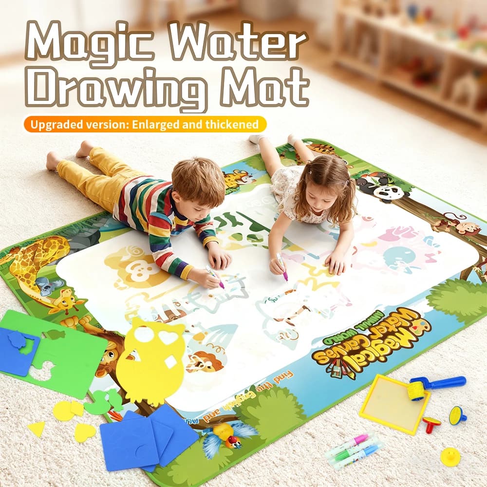 Magic Water Drawing Mat Canvas Reusable Painting Board Doodle Color Reveals When Wet With Mat Pens Sketchbook Tracing Boards