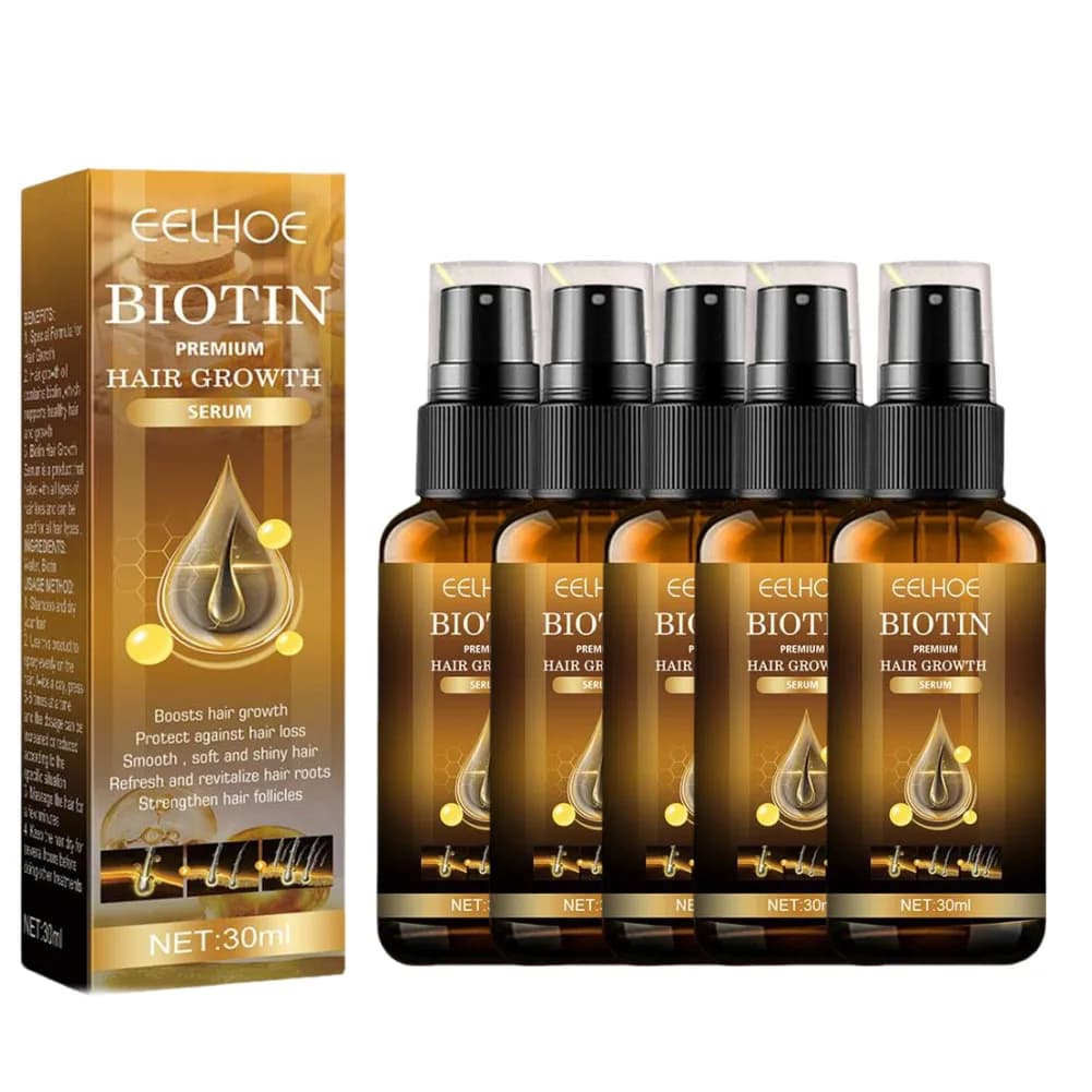 5pcs Biotin Essential Oils Products Fast Growing Hair Care Anti Hair Loss Spray Scalp Treatment For Men Women 30ml