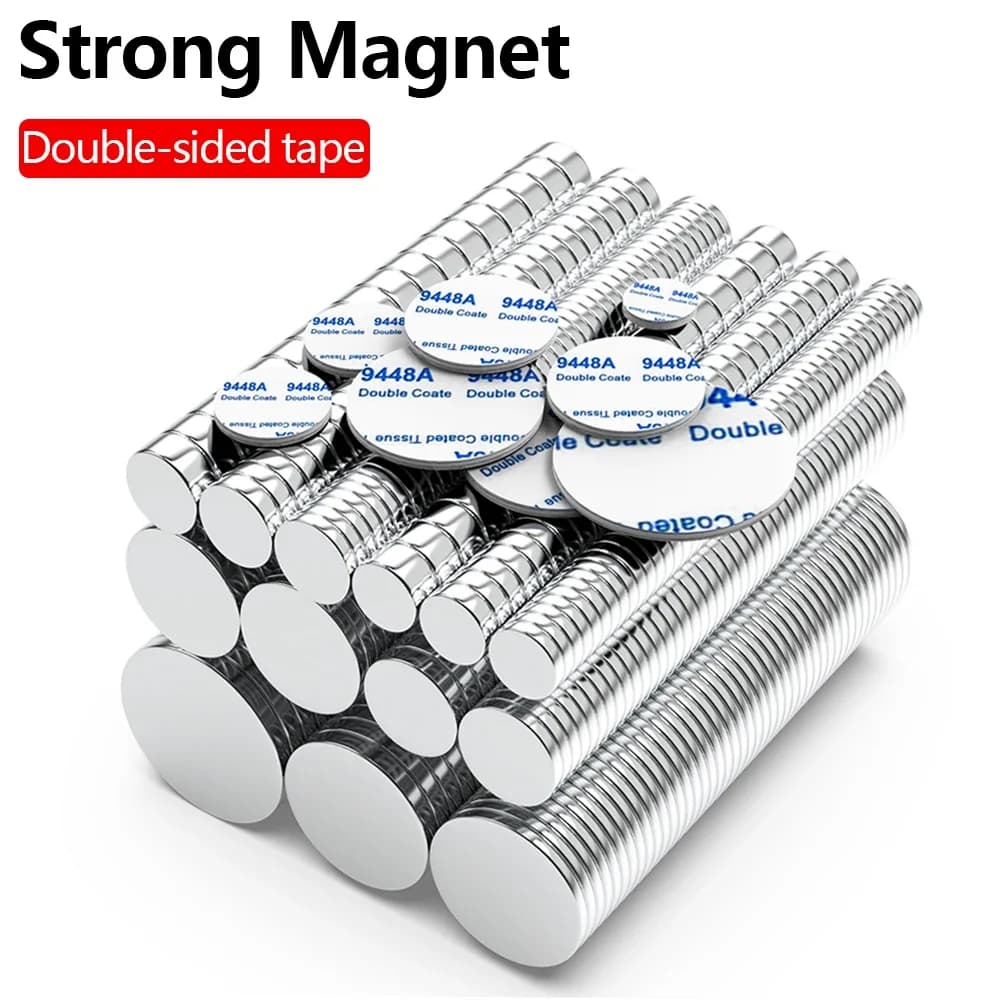 Super Strong Magnet With adhesive N35 Round Magnetic NdFeB Neodymium Magnet Powerful Disc imanes Refrigerator Magnets ﻿