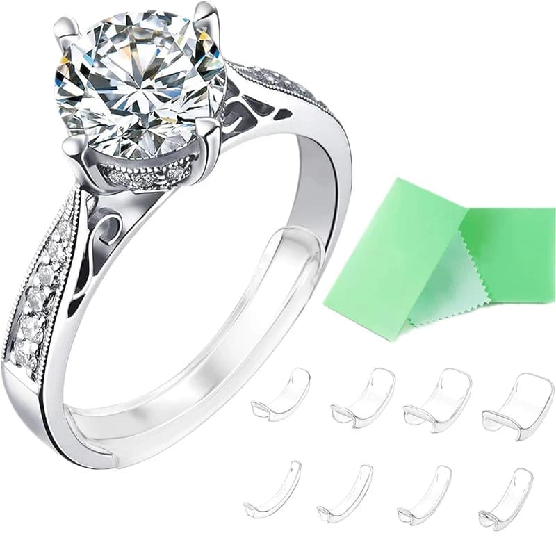 Invisible Ring Size Adjuster for Loose Rings Ring Adjuster Fit Any Rings, Assorted Sizes of Ring Sizer (8 PCS)