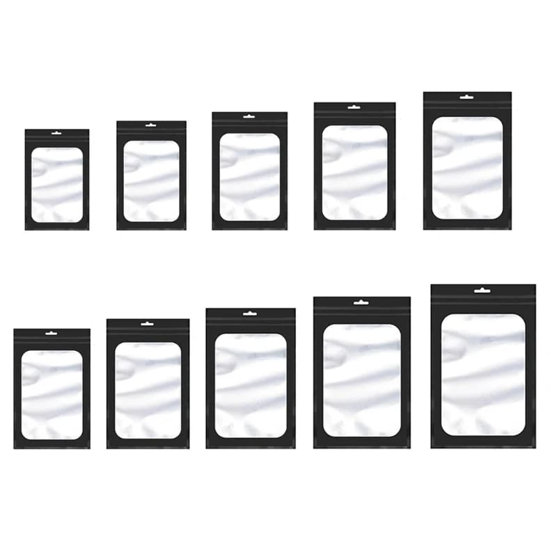 100 Pcs Flat Foil Lock Bags Bath Salt Cosmetic Bag One Side Clear Mini Thick Mylar Resealable Bags Smell Proof Ziplock for