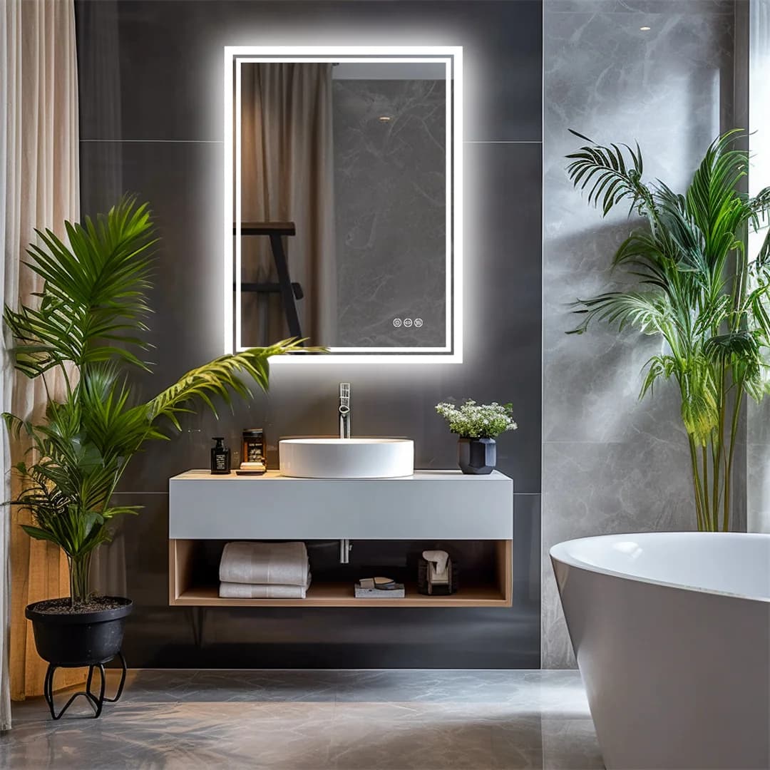 LUVODI Illuminate LED Backlight Bathroom Mirror Frameless Dimmable Defog Bath/Shower/Shaving Mirror