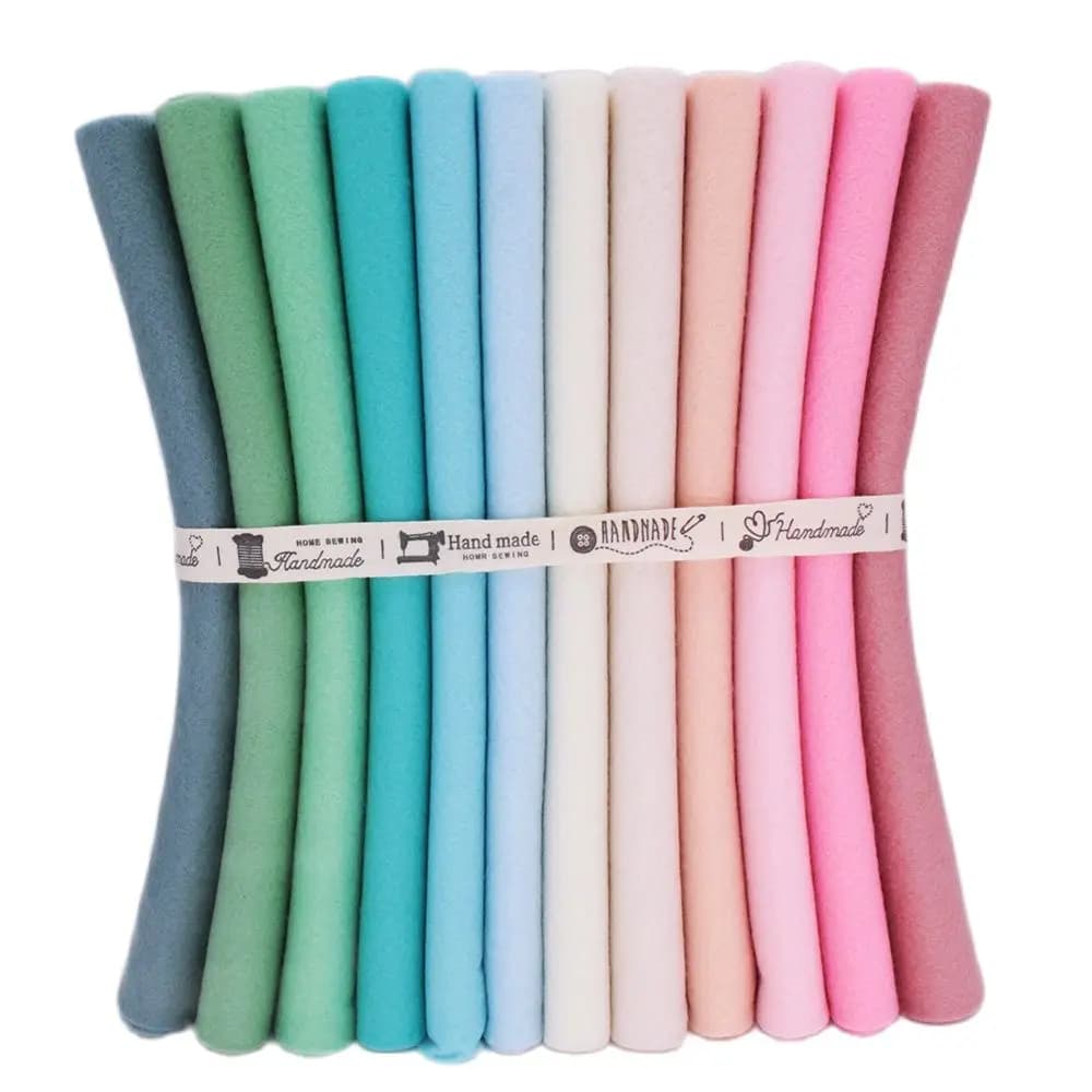 High Density Smooth Soft Fabric Felt ,DIY  Home Sewing Wedding Decoration Dolls &Crafts ,Korean Pink Pea Green Polyester Cloth
