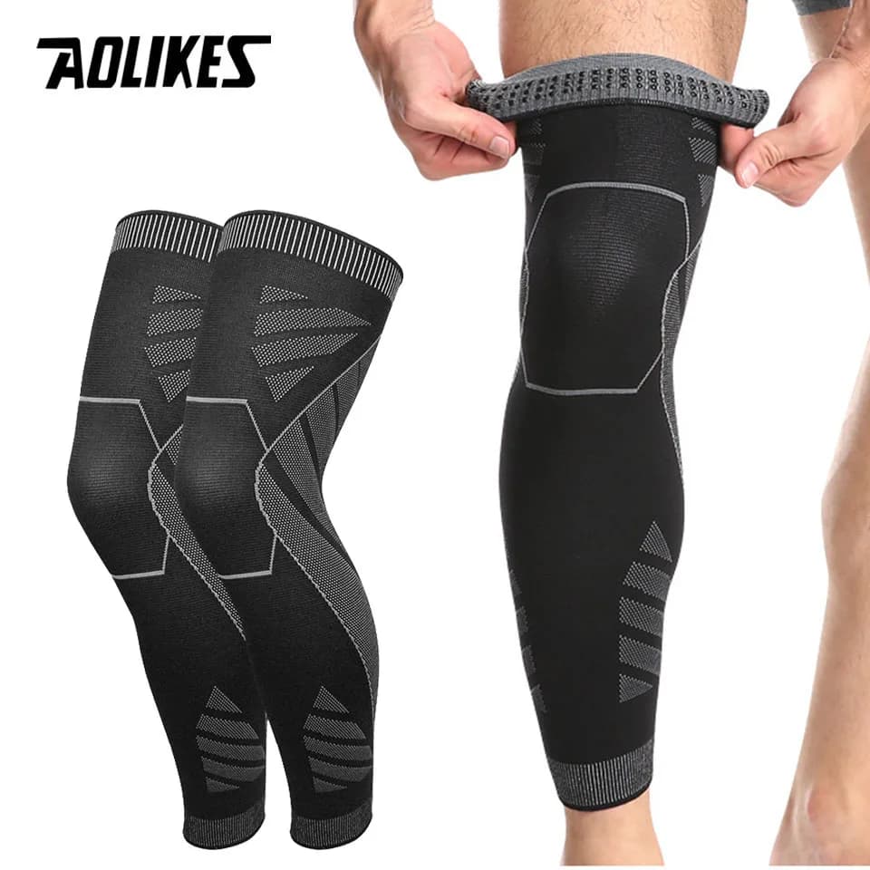 AOLIKES Sports Full Leg Compression Sleeves Knee Braces Support Protector for Weightlifting Arthritis Joint Pain Relief