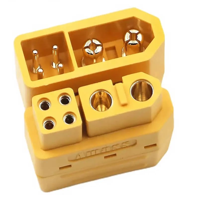 2+4 XT60 with Signal Pin Model Aircraft High Current Lithium Battery Plug Male Female 6pin Welding Wire Connector with Sheath