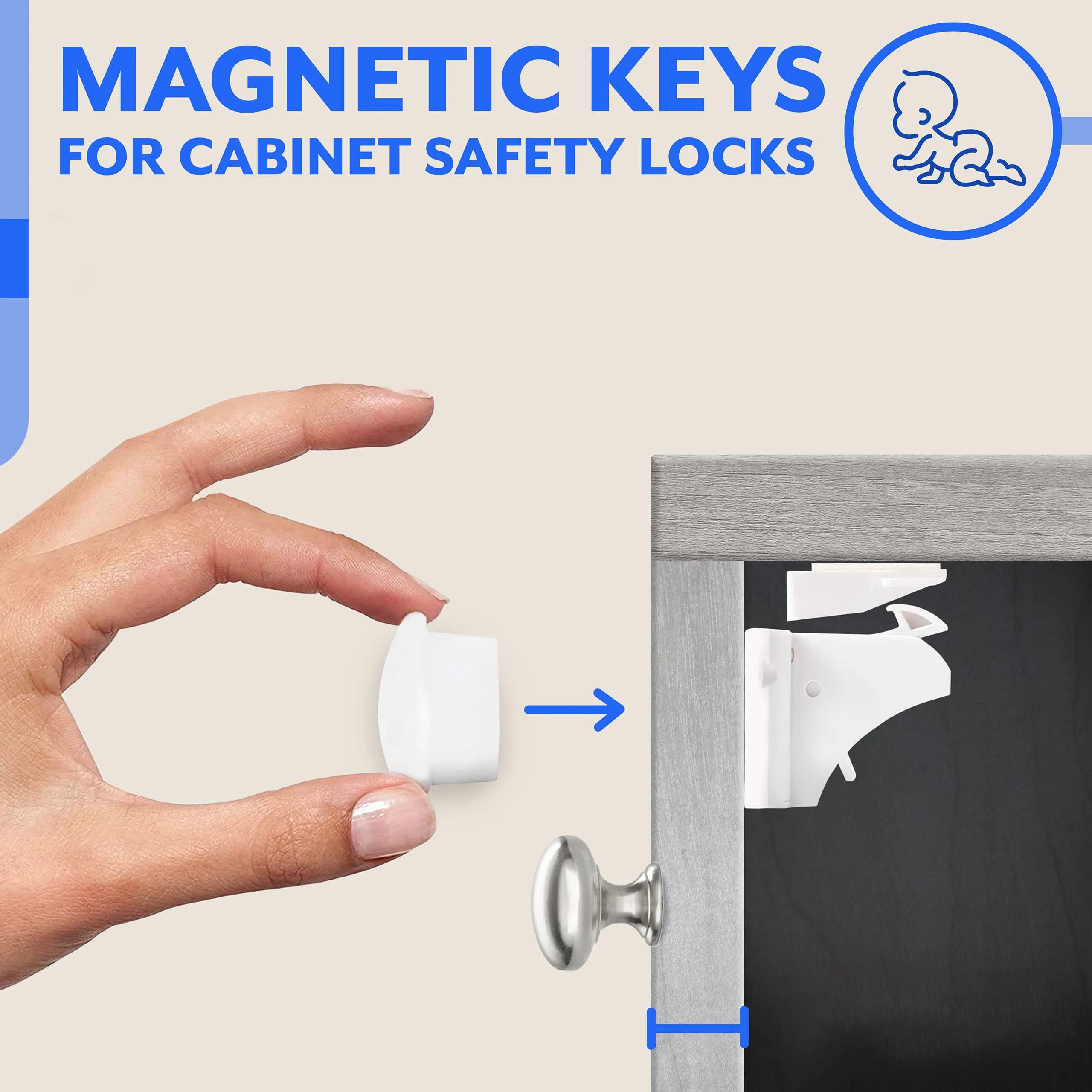 New Style Baby Safety Lock Invisible Magnetic Locks Baby Proofing Products Safety Accessories Self-adhesive or Screw Fixed