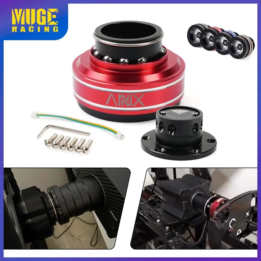 MUGE-New 6 Hole Racing Simulator Game Steering Wheel Quick Release Hub Adapter 70MM For MOZA Simagic M10 A/Mini Euro Truck QR040